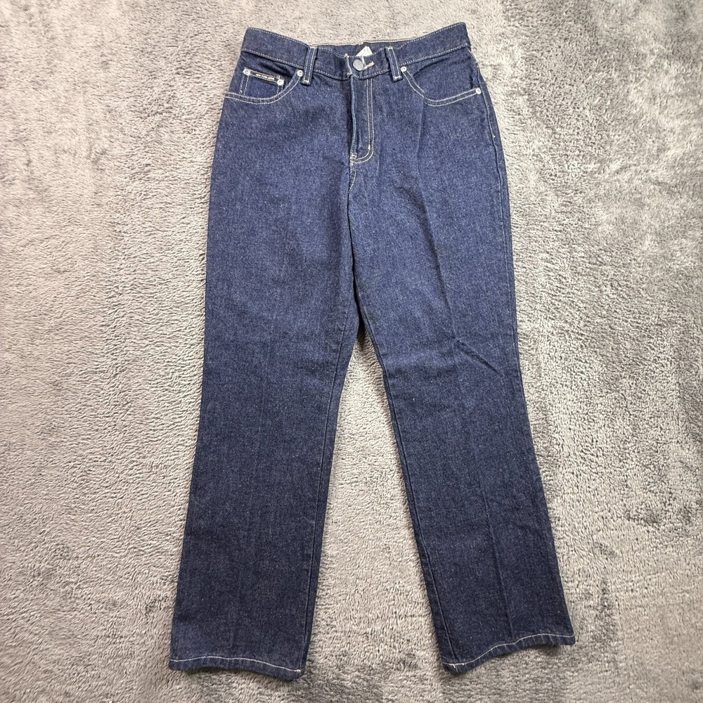 Vintage New York Jeans Womens 26x29 Dark Wash Raw Denim Sz 6 100% Cotton